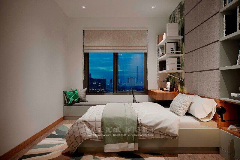 Giường ngủ hiện đại tone màu trắng thường được lựa chọn cho không gian phòng ngủ nhỏ như chung cư, nhà phố